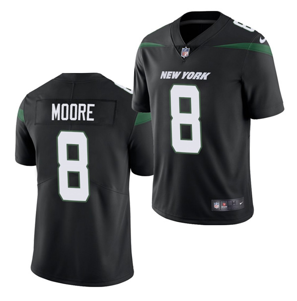 Men's New York Jets #8 Elijah Moore 2021 Black Vapor Untouchable Limited Stitched Jersey